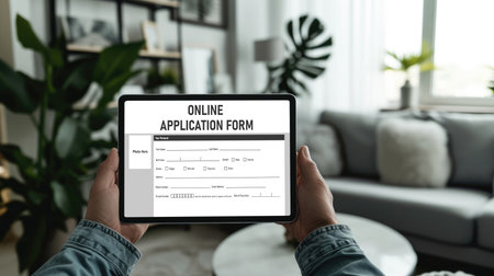 Online application form for brisk registration on the internet websiteの素材