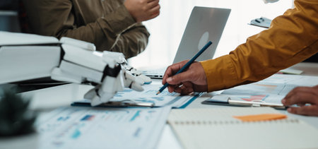 AI-powered assistant working alongside a business team to refine data analytics and marketing...