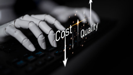 AI supports reducing cost while improving quality for enhanced performance and strategic efficiencyの写真素材
