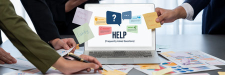 Analyst team use sticky note for creative and analytic brainstorm for business idea with data...