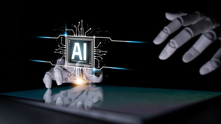 AI Assistant Brain Processor with LLM Technology, Big Data, Machine Learning, Generative AI for Business Support, Future Agentic AI Technology and Artificial Intelligence Prompt Engineering.の写真素材