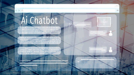 AI Virtual Assistant Artificial Intelligence Chatbot Controlled by Prompt Engineering for Explainable Generative AI information and LLM Deep Learning Technology for Smart Business Work Support.の写真素材
