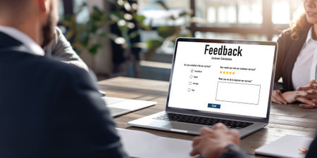 Customer feedback and review analysis by brisk computer software for corporate businessの素材