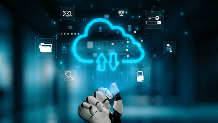 AI artificial intelligence optimizes cloud infrastructure with virtual assistants and intelligent...