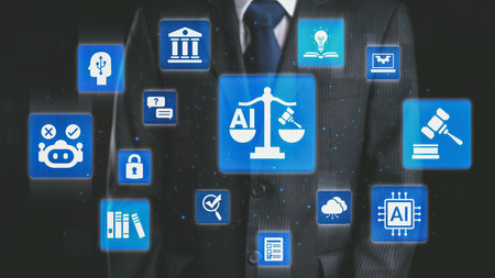 AI is transforming society, raising important ethics questions. Ethics in AI design ensures fairness. AI ethics promote responsible decisions. Balancing AI power with strong ethics is essential.の写真素材