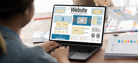 Website design software provide brisk template for online retail business and e-commerceの写真素材