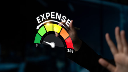 Expense control concept visualizing expense, cost, and spending with emphasis on budgeting, cost...