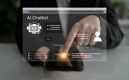 AI chatbot using prompt engineering and LLM deep learning delivers explainable generative AI for smarter, more efficient business support.の写真素材