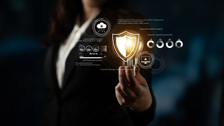 Cyber security protects against breaches, hacks, and network attacks using strong infrastructure and proactive digital defense strategies.の写真素材