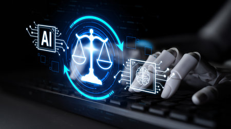 AI ethics ensures fairness, transparency, and responsibility in intelligent systems, guiding safe and trusted AI integration in society.の写真素材