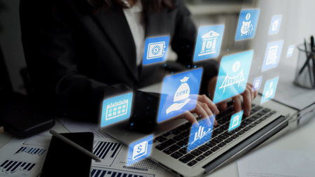 Loan icons represent debt, repayment, and financial planning. Loan supports banking, loan connects credit with payment systems, and loan helps manage interest effectively.の写真素材