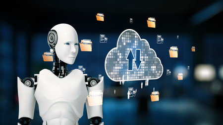 AI artificial intelligence optimizes cloud infrastructure with virtual assistants and intelligent...