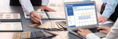 Calendar on computer software application for schedule planning for personal organizer and online...