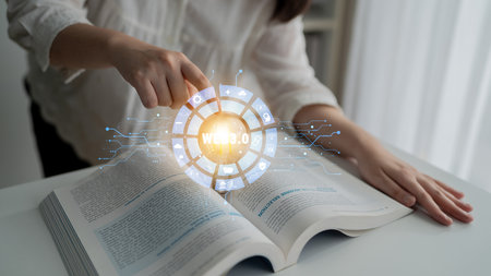 The Web 3.0 technology ecosystem and its digital applications. An interface showcasing the various components of the next generation internet. Motifの写真素材