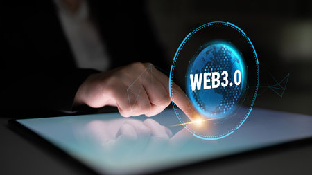 The global impact of the Web 3.0 next generation internet. A futuristic concept of a worldwide decentralized network and digital transformation. Motifの写真素材