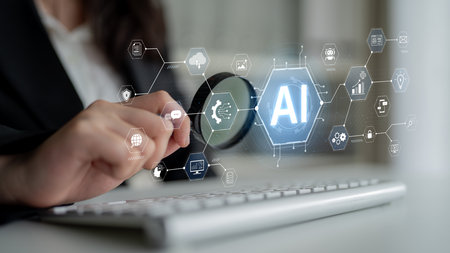 A concept of a comprehensive AI business suite. This integrated platform provides tools for all...