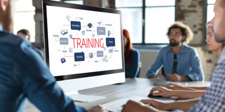 E-learning website with sofware for student to study online on the internet network briskの素材