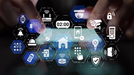 Concept of smart home automation enhances modern living. This innovative smart home system provides...