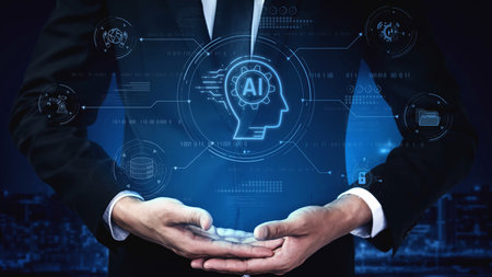 AI security and data ecosystem integrate ai, data, and security into one connected system for automation, protection, and efficient digital processesの写真素材