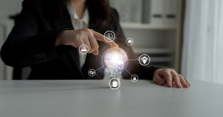 AI collaboration and connectivity enhance AI, system, and connectivity by linking data, automation, and digital networks in a seamless processの写真素材