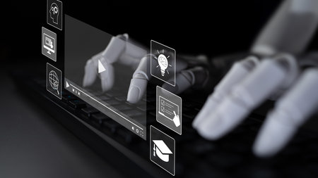 AI enhances customer review and rating system by analyzing review, rating, and customer feedback for deeper trust insightsの写真素材