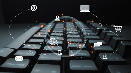 Visualization of global digital communication and online across multiple platforms, including global...
