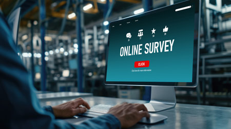 Online survey form for brisk digital information collection on the internet networkの素材
