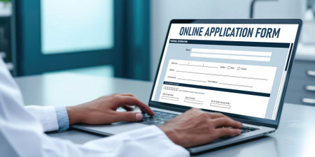 Online application form for brisk registration on the internet websiteの素材