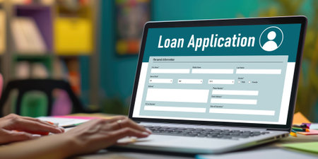 Online loan application form for brisk digital information collection on the internet networkの素材