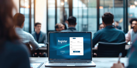 Online registration form for brisk form filling on the internet websiteの素材