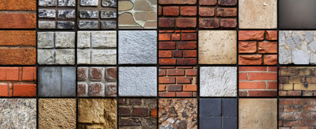 A diverse collection of wall textures showcasing various materials, perfect for design projects or renovation inspiration. Explore the beauty of different surfaces.の素材