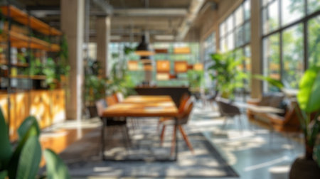 blur background of a modern office lobbyの素材