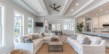 blur background of coastal interior in summerの素材