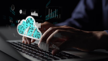 Cloud computing, cloud strategy, and cloud technology transforming digital infrastructure with...