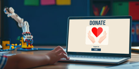 Online donation platform offer brisk money sending system for people to transfer on the internetの素材