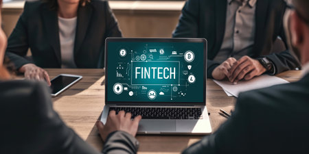 Fintech financial technology software for brisk business to analyze marketing strategyの素材