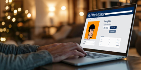 NFT marketplace provide brisk sale channel for digital artist to sell their works online on the internet networkの素材