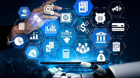 Cost reduction and cost saving through digital transformation, business cost optimization, operational cost reduction, financial savings, and resource efficiency strategy for business success. Funnelの写真素材