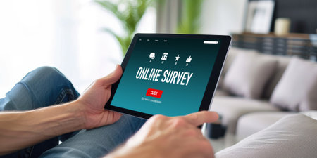 Online survey form for brisk digital information collection on the internet networkの素材