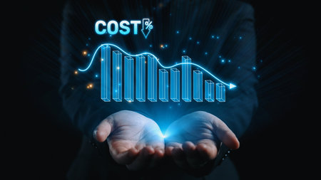 Cost reduction and cost saving through digital transformation, business cost optimization, operational cost reduction, financial savings, and resource efficiency strategies for business success. Elideの写真素材