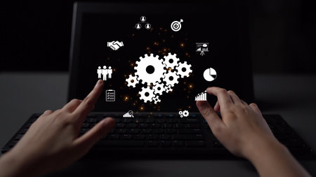 Teamwork and collaboration, group productivity, communication strategies, joint goals, and collaborative success through strong team dynamics and shared business vision.の写真素材