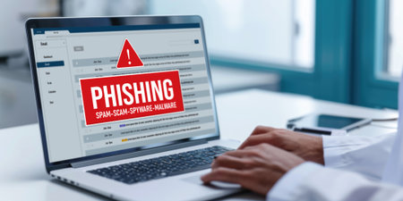 Cyber security software show alert of cyber attack for protection brisk. Danger from virus, phishing and cyber fraud.の素材