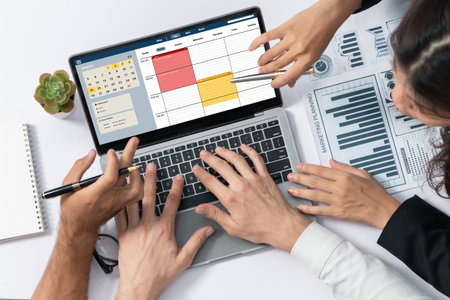 Online appointment booking calendar for registration on the internet websiteの写真素材