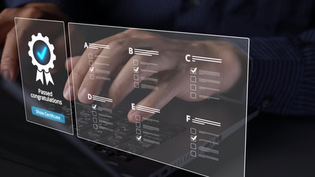 Product certification, certified quality assurance, verified product standards, quality compliance, and business certification milestones for market trust and product credibility.の写真素材