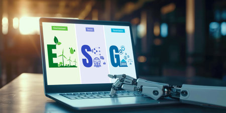 ESG environmental social governance policy for brisk business to set a standard to achieve high ESG scoreの素材