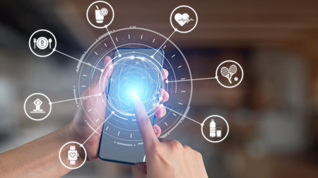 Healthy lifestyle icons show exercise, healthy lifestyle diet, and wellness routine. Healthy lifestyle improves fitness, nutrition, and wellbeing. Gistの写真素材