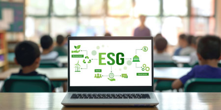 ESG environmental social governance policy for brisk business to set a standard to achieve high ESG scoreの素材