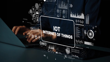 Digital Concept of Internet of Things with Data Visualization and Analytics for Smart Technology Applications. Asymptotic smart data analytic.の写真素材