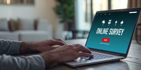 Online survey form for brisk digital information collection on the internet networkの素材