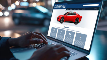 Car service website for online booking repair automobile garage technology briskの素材